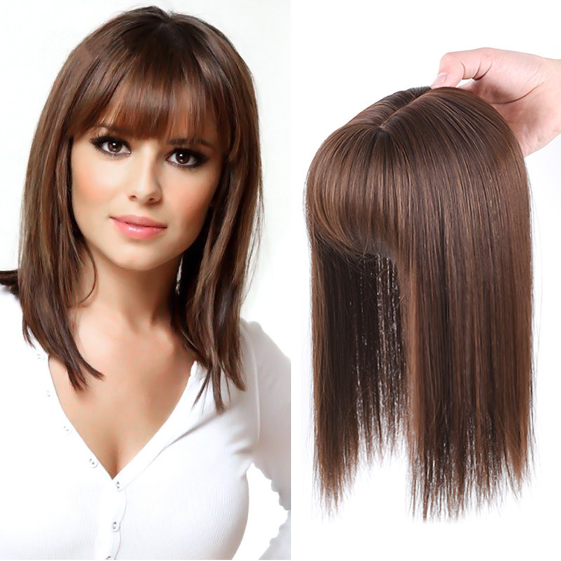 Set Wig Perdagangan Asing E-commerce Wanita, Rambut Palsu Lurus Panjang Satu Bagian Kepala Rambut Pa