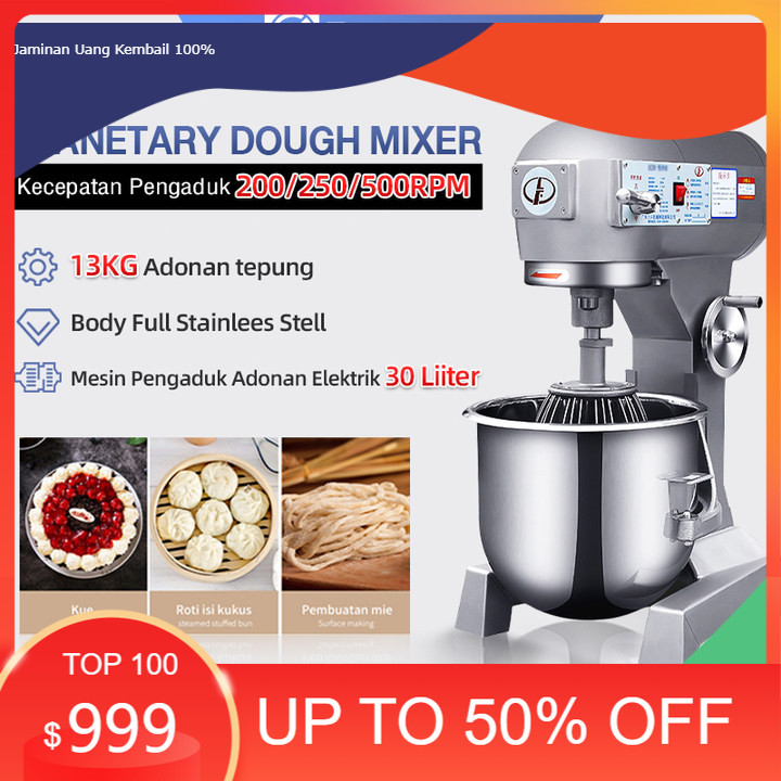Elementmax Planetary Dough Mixer Mesin Pengaduk Adonan Roti, Donat dan Kue Kapasitas 30 Liter Kuat P