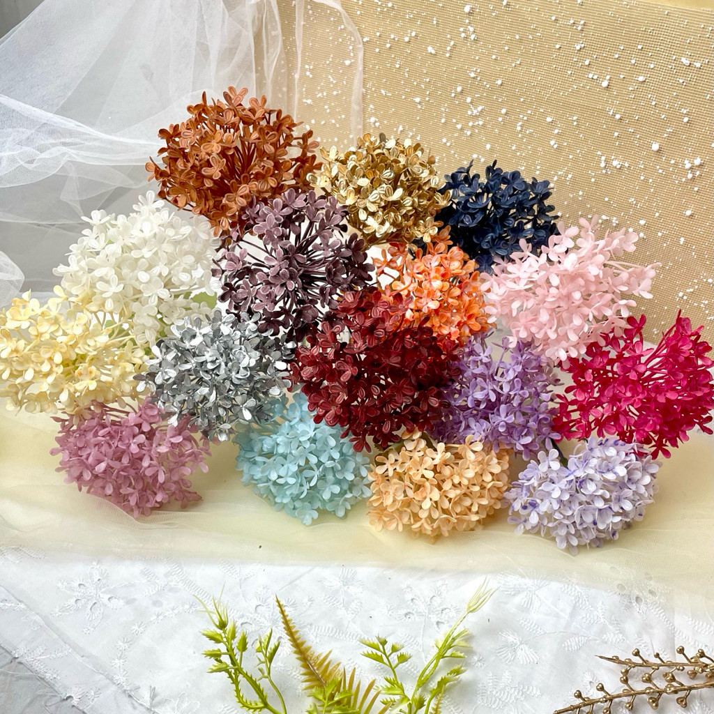 IDFLORIST Bunga Asoka Artificial Flower Snowball Hydrangea
