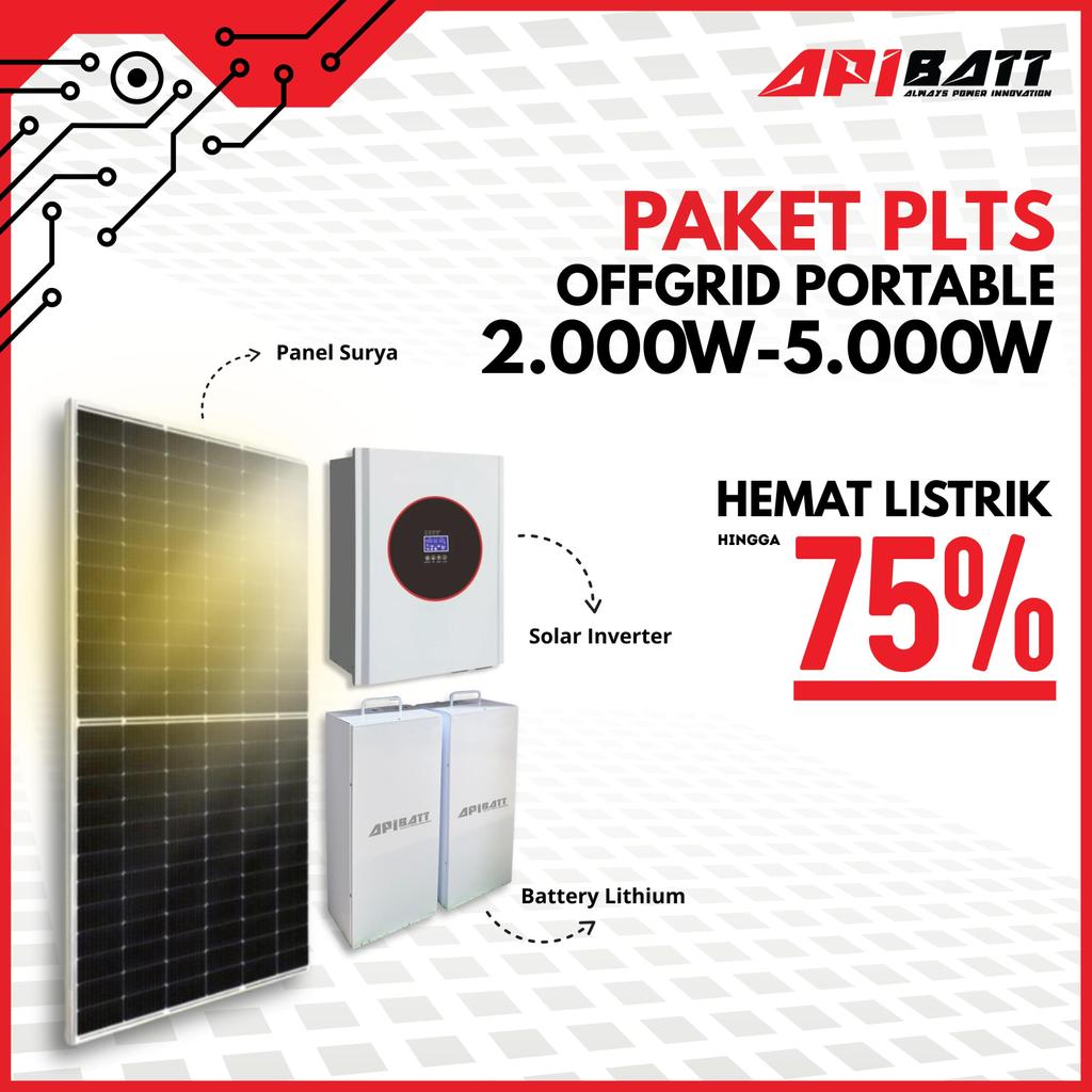 PAKET APIBatt PLTS OFFGRID PORTABLE 2000W 3000W 5000W - 2000W