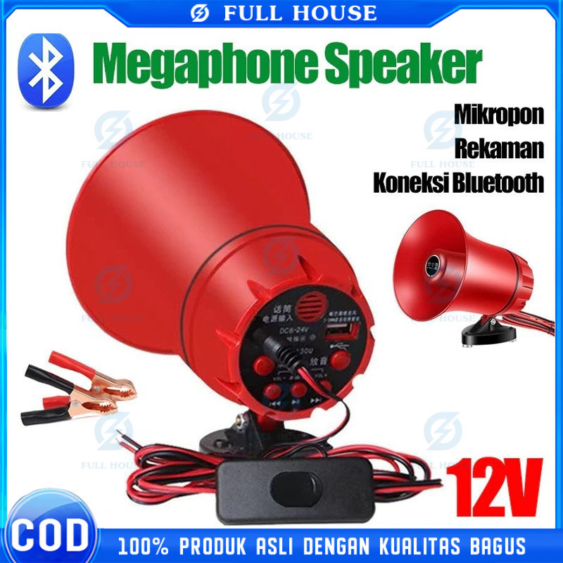Full House - Ready cod Toa Megaphone Megaphone Speaker Corong Sirine Bisa Rekam Suara Pengeras Suara