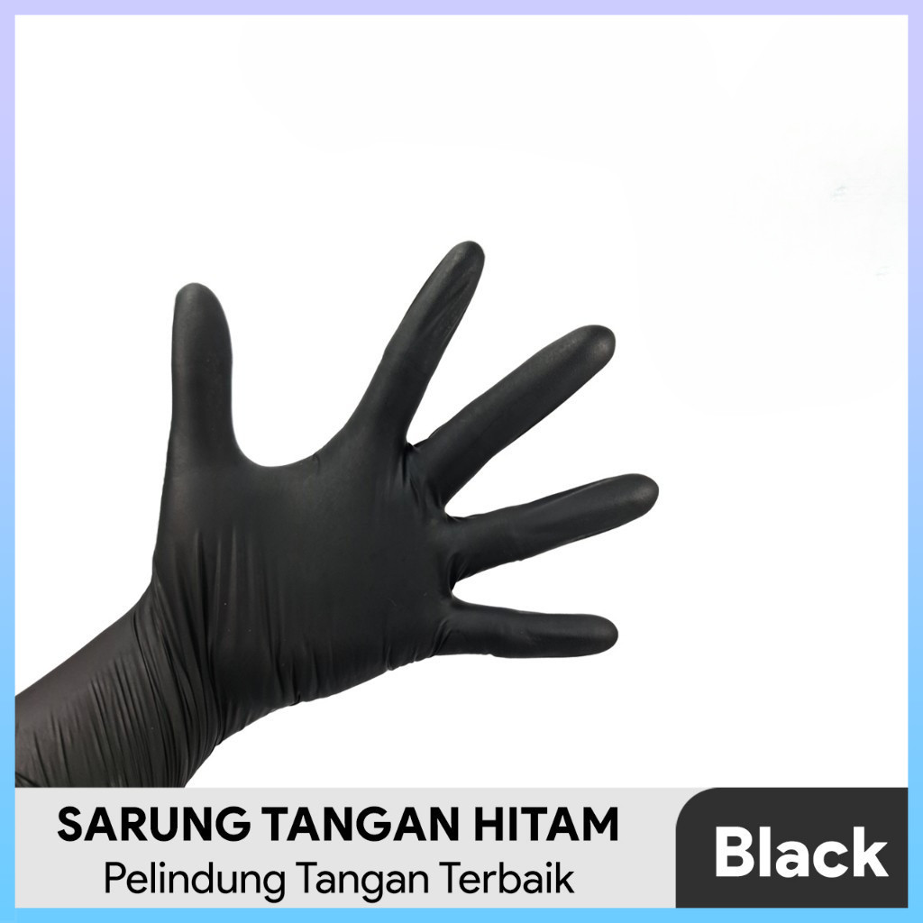 Sarung Tangan Nitrile Gloves Serbaguna Sarung Tangan Karet Nitrile Black APD
