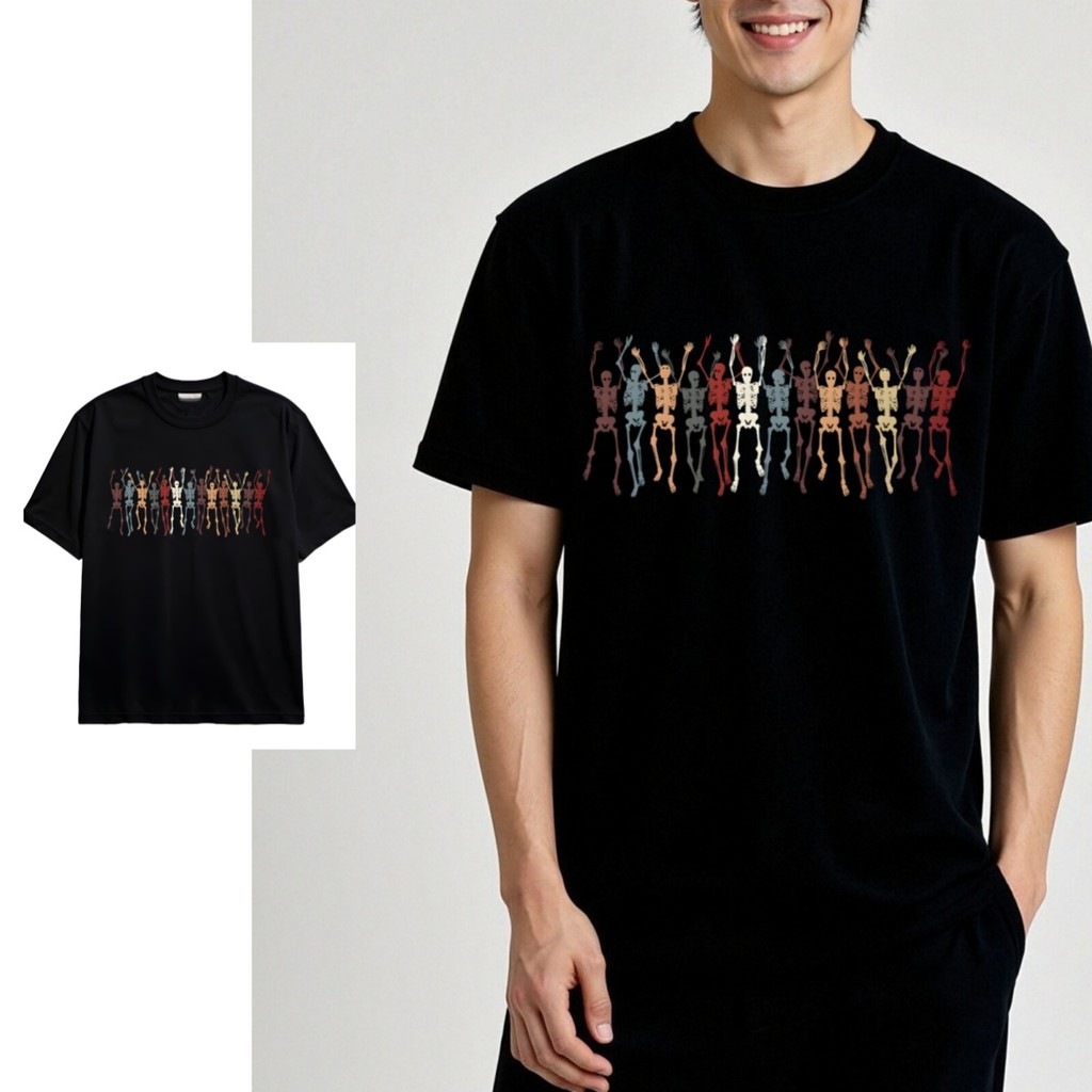 NUSANTARA T-shirt# Kelompok Iblis Menari & Kaos Pria - Kaos Hitam #Tren Terbaru