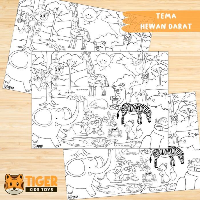 Kertas Mewarnai Jumbo / Giant Coloring Sheet / Kertas Poster Sketsa Gambar Ukuran Besar Raksasa