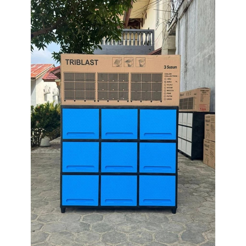 (DAS) PXTON LEMARI 3x3 TRIBLAST || LEMARI PLASTIK MEJA TV || LEMARI PORTABLE TEBAL || LEMARI 3 SUSUN