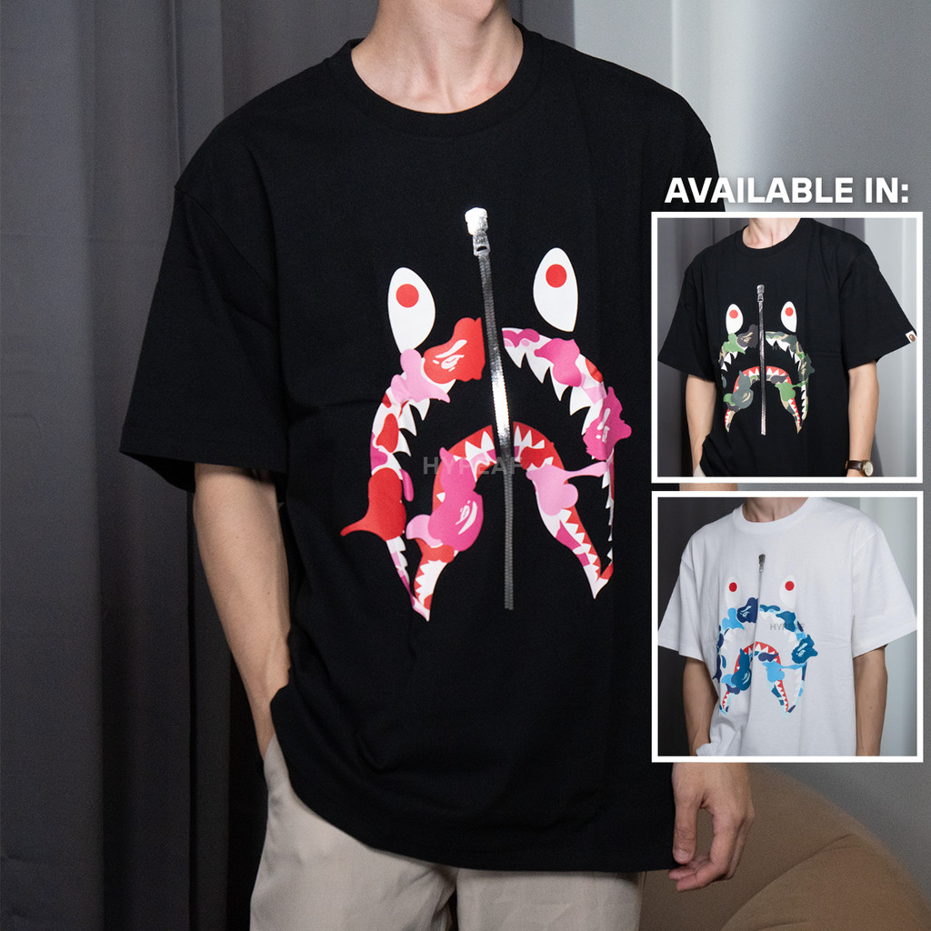 BAPE ABC Camo Rebuild Shark Short Sleeve Cotton Tee [100% Authentic]