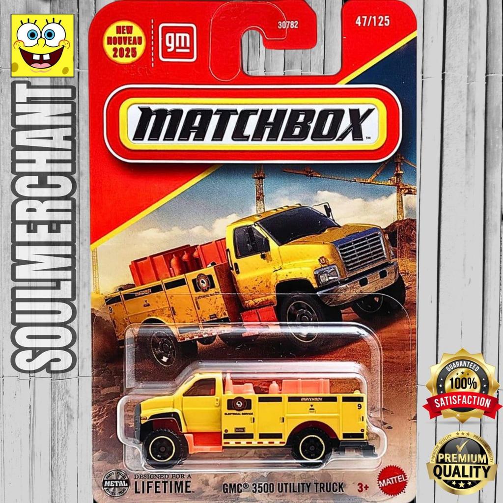 Matchbox GMC 3500 Utility Truck Kuning Diecast Mobil Truck
