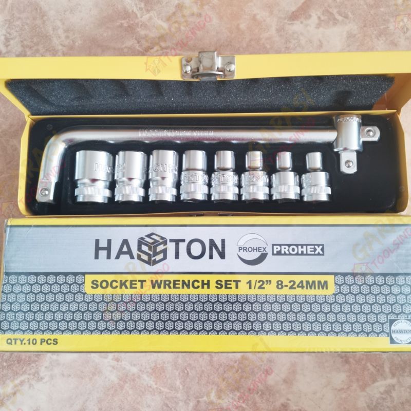 kunci sok set 10 pcs HASSTON PROHEX kunci shock socket sock set hasston