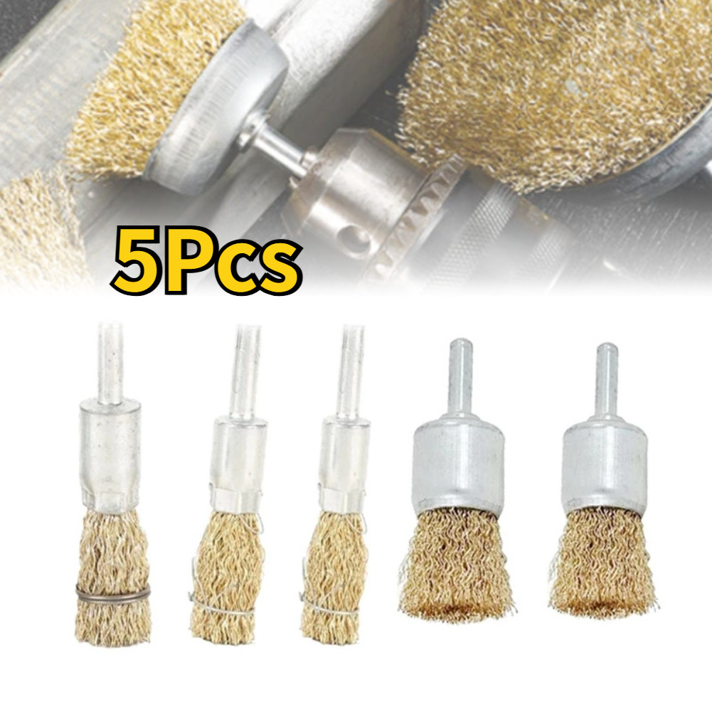 Mata Bor Sikat Kawat Besi 5 Pcs Wire Brush Bor Mangkok Mata Bor Kawat Bor Sikat Kawat Kuningan
