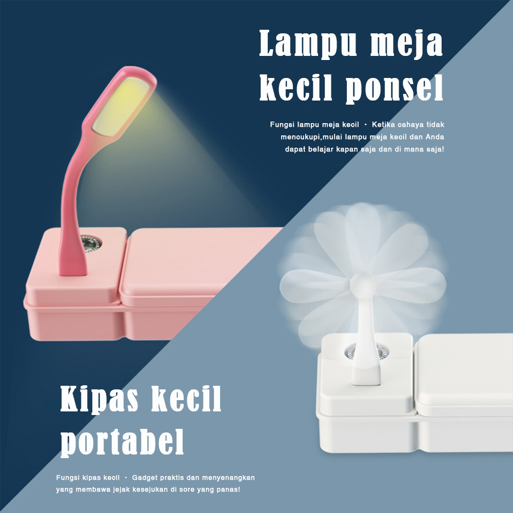 Multifungsi Kotak Pensil/Kipas Angin Meja/Kotak Pensil Siswa/Tempat Lampu