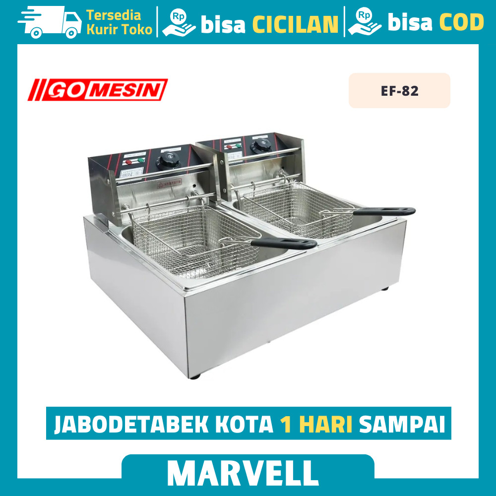 Deep Fryer Listrik Gomesin EF-82 Electric Deep Fryer 2 Tank Garansi Resmi