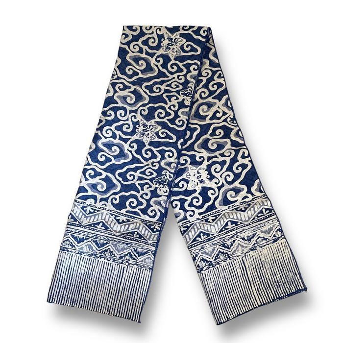 BATIK SALMA Syal Scarf Batik Motif Mega Mendung - Biru