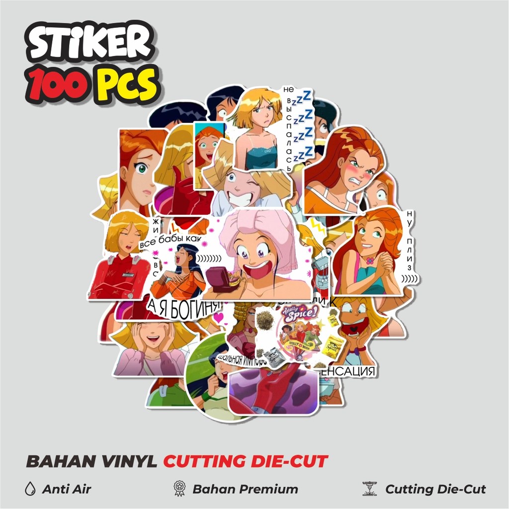 Terbaru 50 pcs Stiker TOTALLY SPIES Dekorasi Lucu Kreatif untuk Notebook, Skateboard, HP