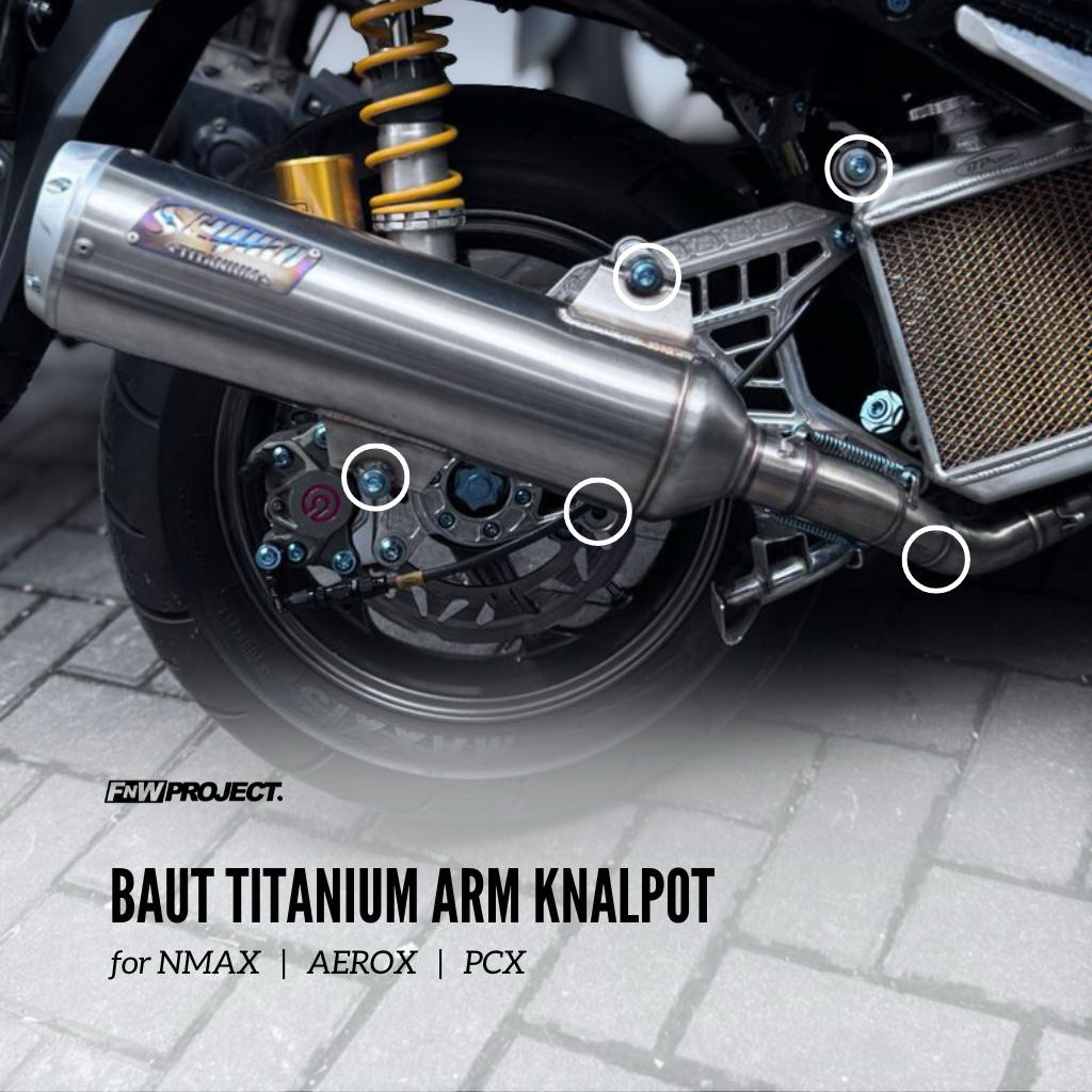 BAUT TITANIUM ARM KNALPOT NMAX AEROX PCX