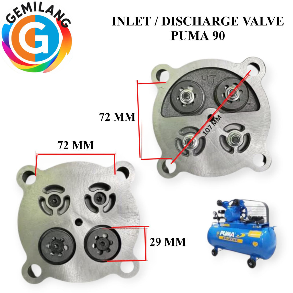 Valve Assy Klep Kompresor PUMA 90 | Inlet Discharge Valve Seat Kompresor Angin