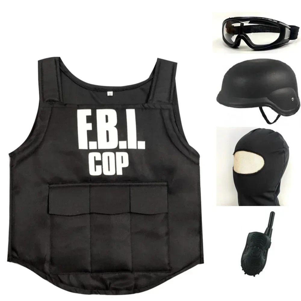 Kinderen Fbi Swat Kostuums Cosplay Kleng Halloween Kerst Carnaval Verjaardagscadeau Mini Kogelvrij V