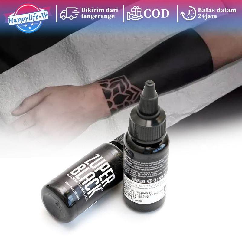 Zuper Tinta Super Black Tattoo Ori 1oz 30ml Ink Tatto Hitam Pigment Tatto