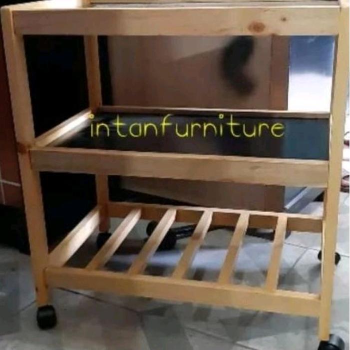 LEMARI TV MEJA TV RAK TV BESI RAK TV RAMIN BUFFET TV MEJA DORONG - KAKI KAYU