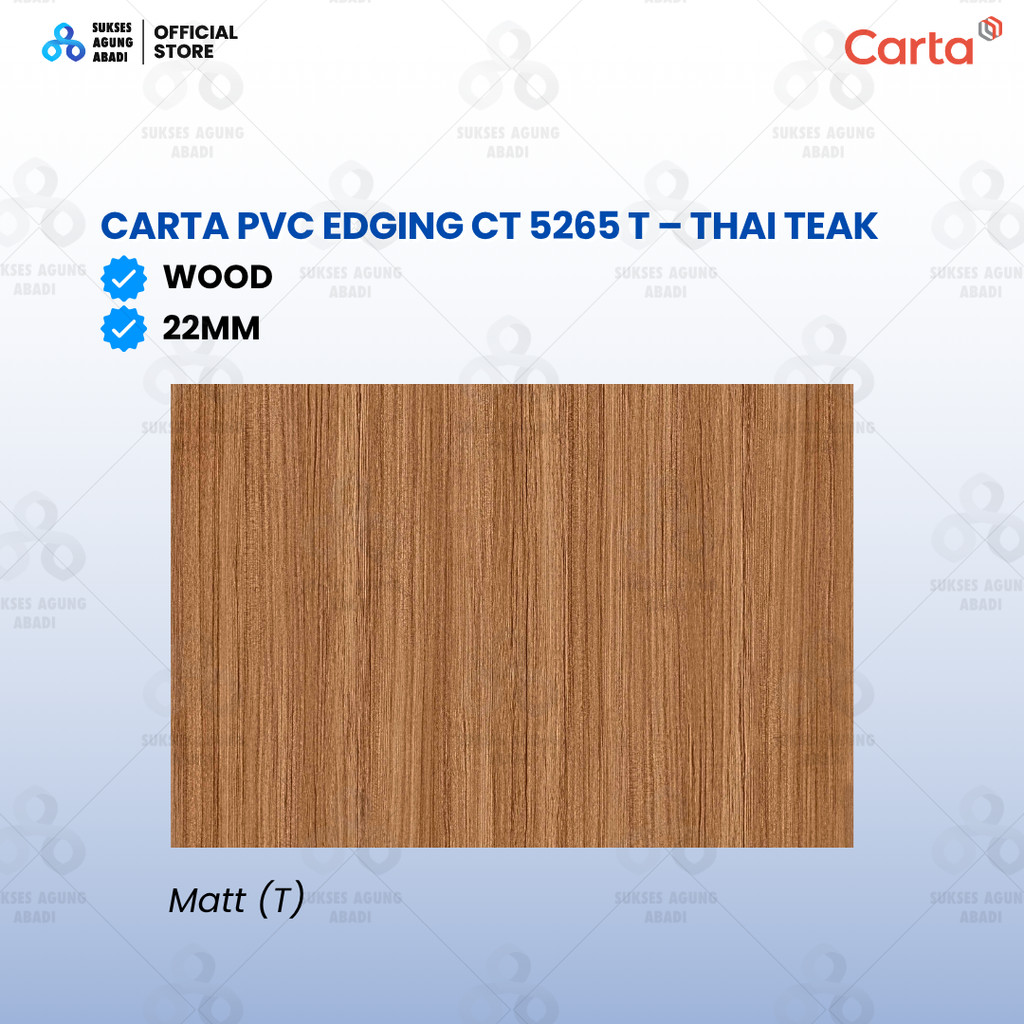 PVC Edging Carta CT 5265 T – Thai Teak (Pelapis Tepian Furnitur HPL)