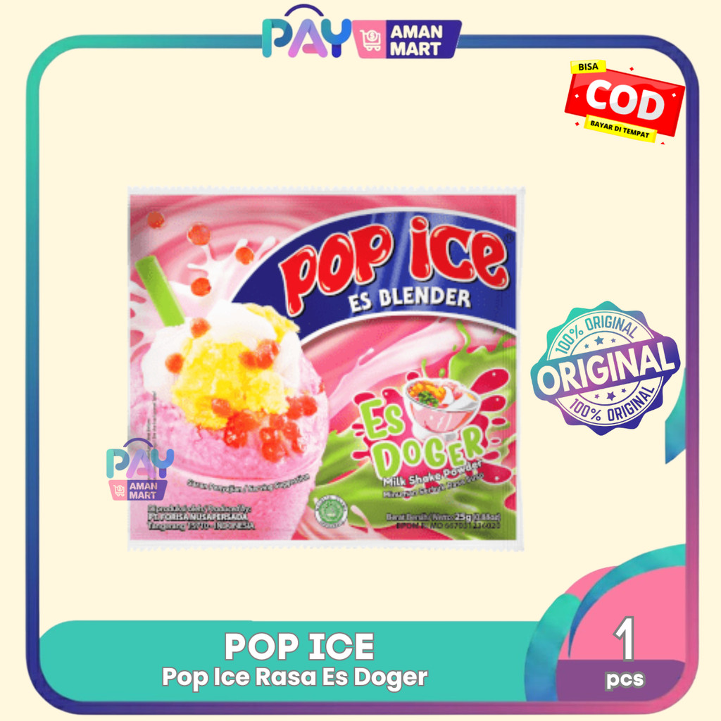 POP ICE MILK SHAKE POWDER RASA ES DOGER - POP ICE MINUMAN BUBUK RASA ES DOGER - MINUMAN INSTAN SACHE