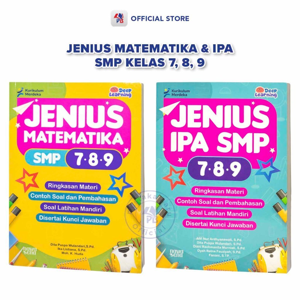 Buku Jenius IPA SMP dan Jenius Matematika SMP Lengkap Ringkasan Materi Latihan Soal dan Pembahasan
