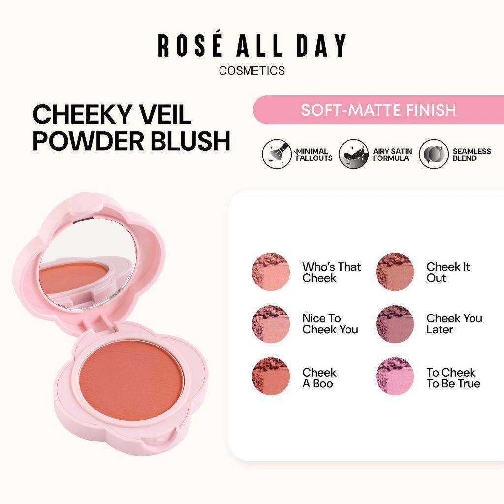NED Rose All Day Cheeky Veil Powder Blush - Blush On Ringan, Pore-Smoothing & Lock-Lasting
