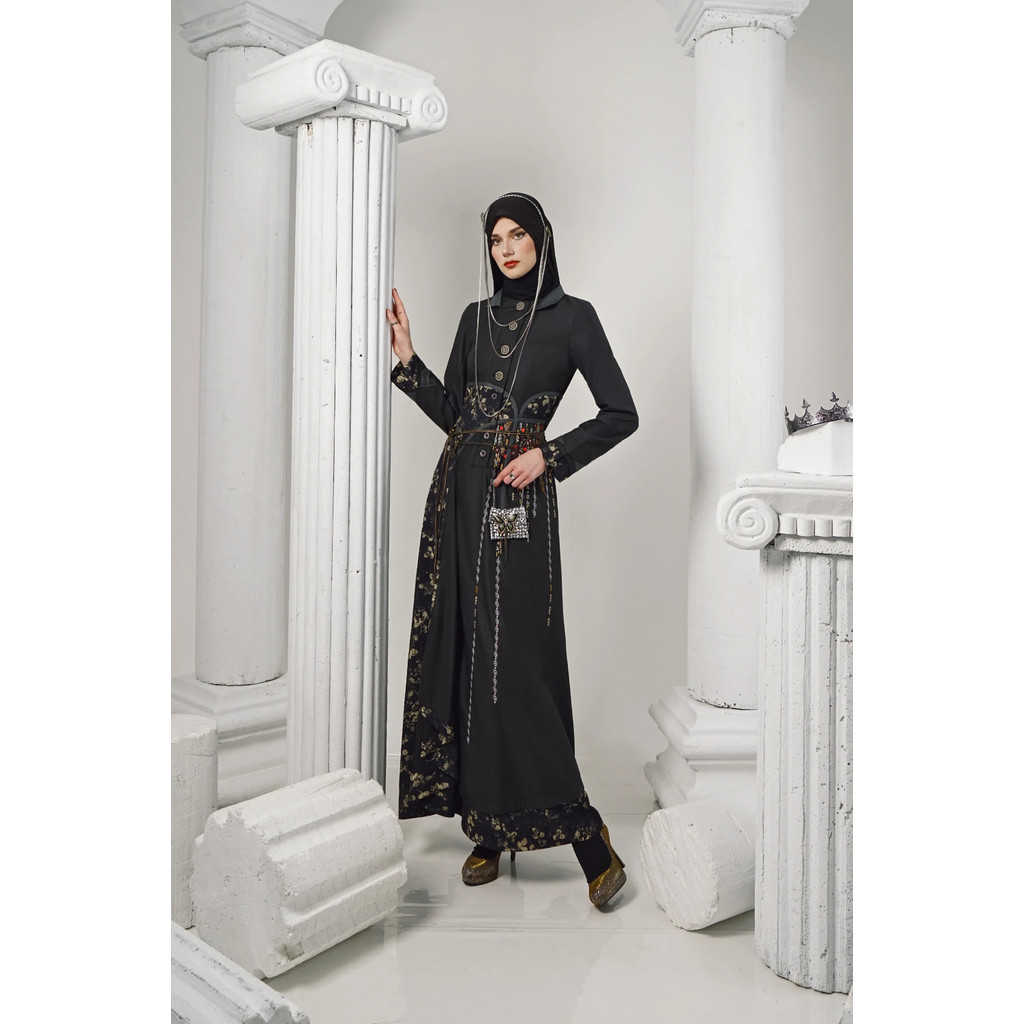 TUNEECA Gamis Bordir Hitam Bellatrix - T-0626001