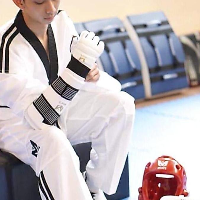dobok moks super fighter stripes black taekwondo Ready