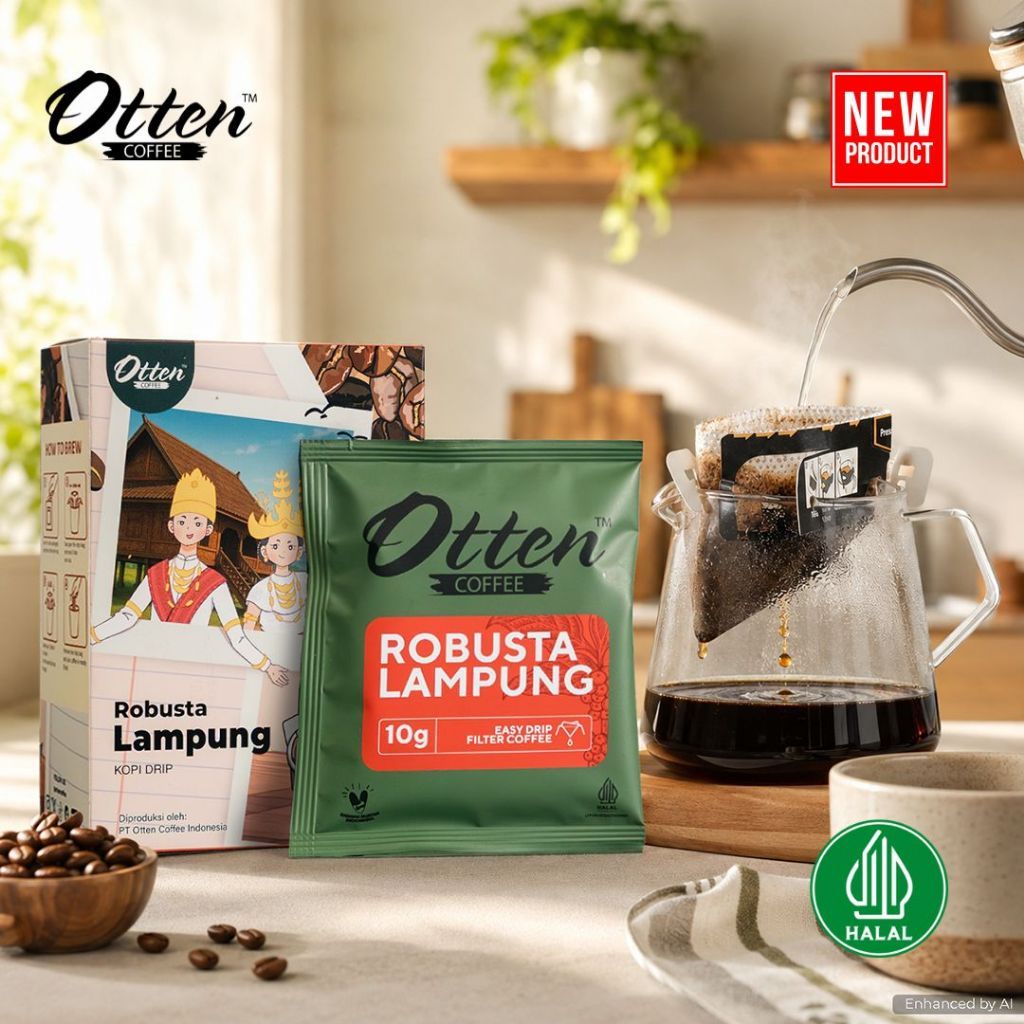 TERLARIS Otten - Drip Coffee Kopi Robusta Lampung Single Origin Isi 5 Sachet