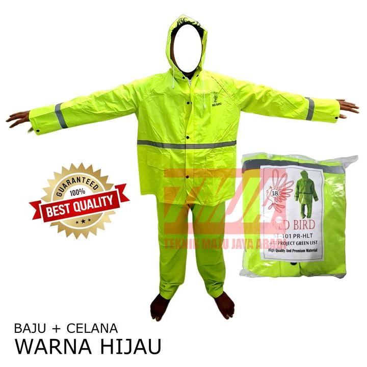 RED BIRD REDBIRD Jas Hujan ScotchLite / Rain Suit (Baju + Celana) - Hijau
