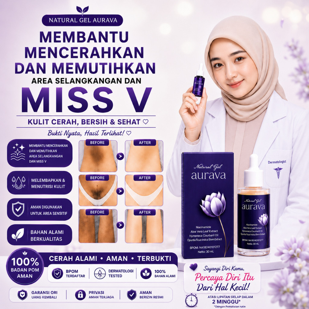 READY STOK  AURAVA NATURAL GELL Top 1 Natural Gel Aurava serum Pmebersih dan pencerah Miss V alami 1
