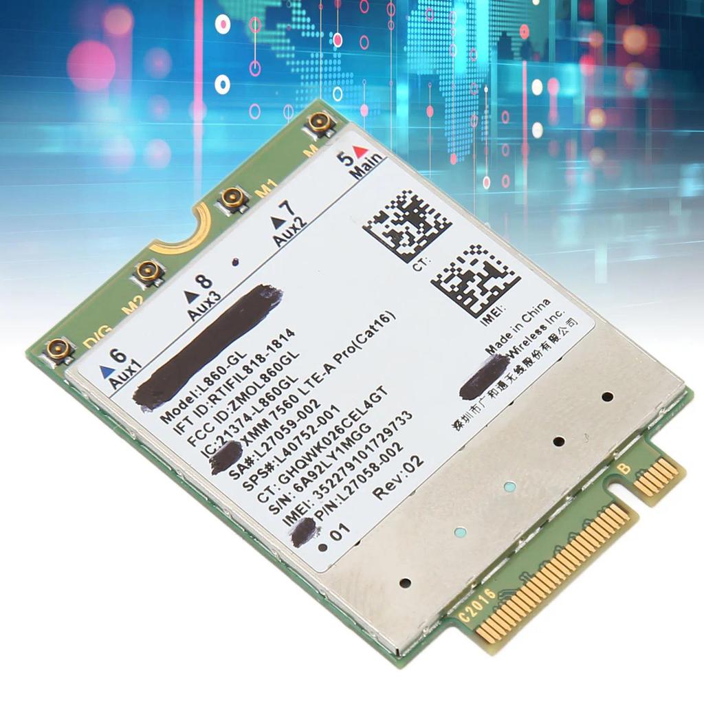 L860 GL Network Card 1Gbps DL 150Mbps UL B1 to B66 FDD B38 to B42 TDD M.2 WiFi Card for Win Laptop L