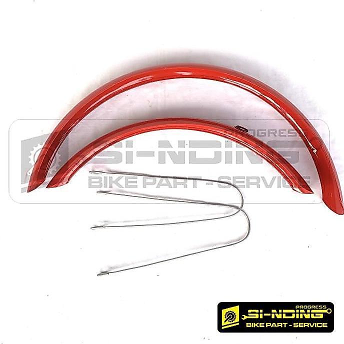 MUD GUARD FENDER SPAKBOR SLEBOR SEPEDA LIPAT 16 20 26 INCH BULAT SETENGAH LINGKARAN MERAH