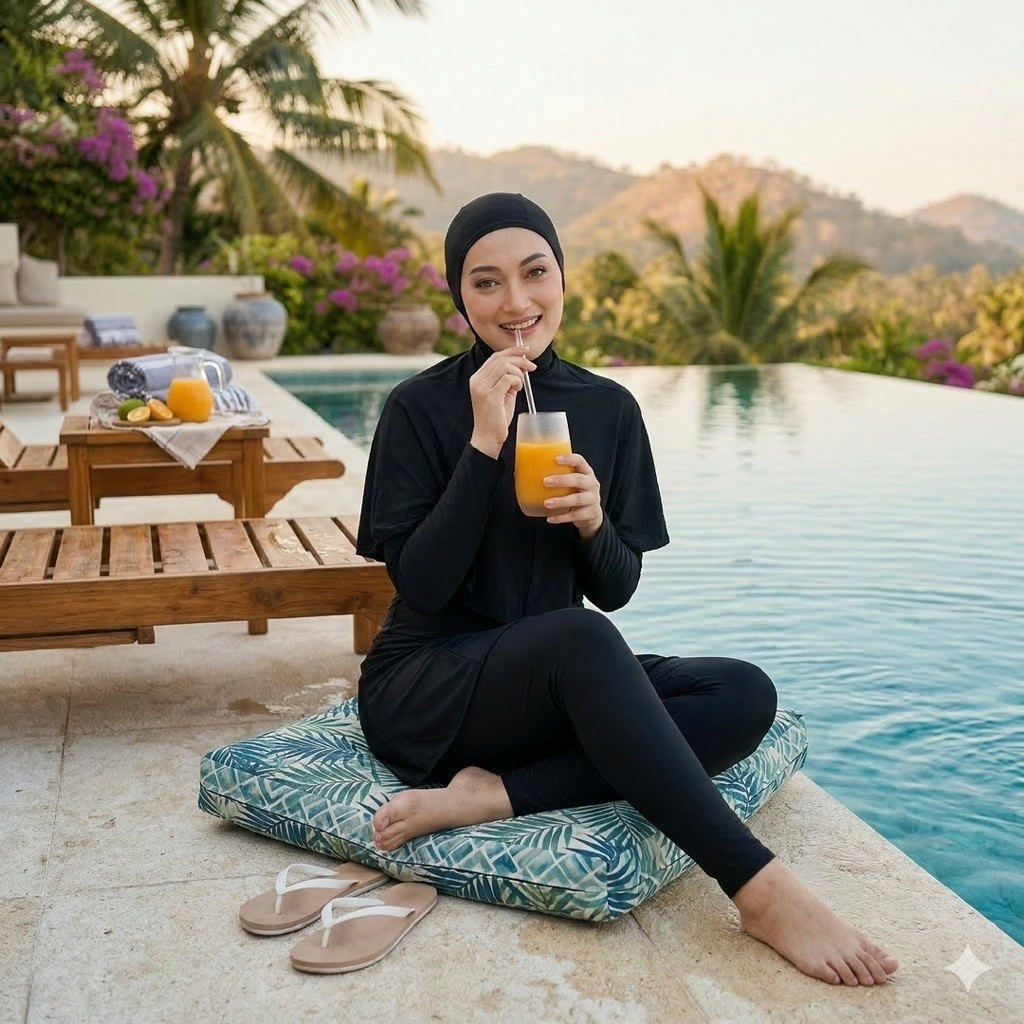 Denis Swimwear ET04- Baju renang muslimah syari dewasa wanita muslim perempuan remaja swimwear hijab