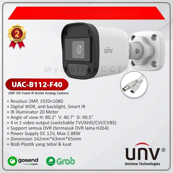 Uniview UAC-B112-F40 CCTV Kamera Analog 2MP HD Outdoor