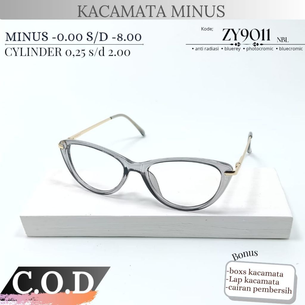 KACAMATA MINUS TINGGI PHOTOCROMIC STANDAR OPTIK MODEL CAT EYE