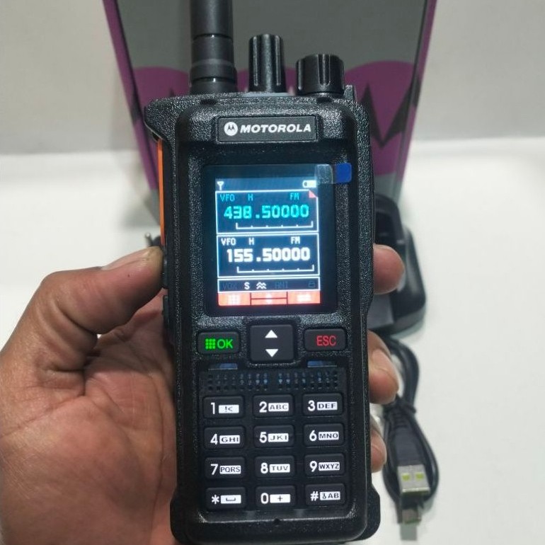 Ht Handy talkie Motorola GT - 12 Radio HT handy talkie dual band UHF - VHF 20 watt type C