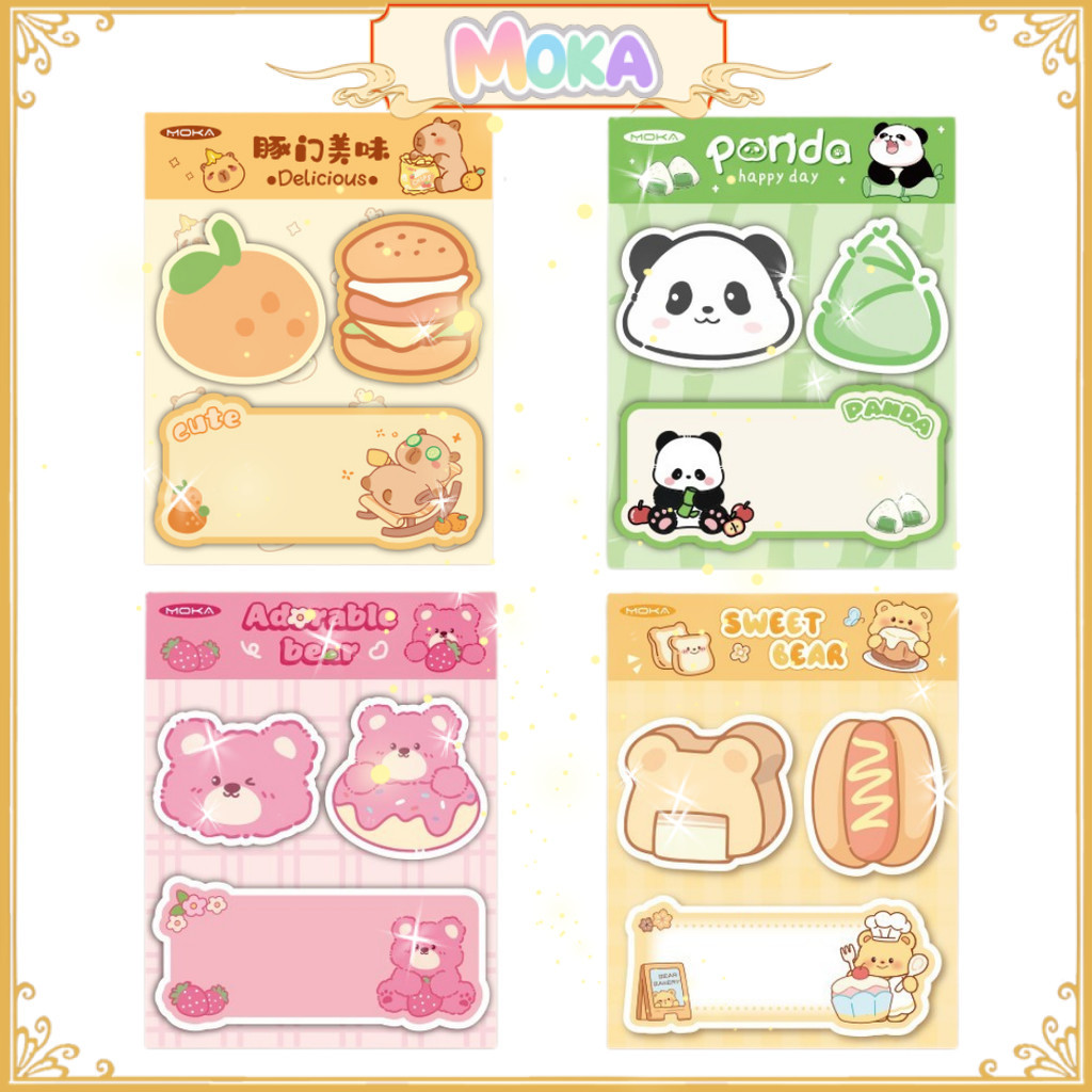 MOKA Sticky Note Daily Motif Kartun Kiyowo Cute Kawaii / Sticky Note Warna Pastel Kawaii MKA90