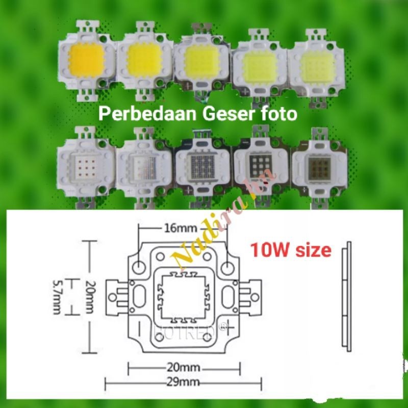 DIY macam2 Led 10W 12V-14V hpl chip super bright 10 watt 12 volt