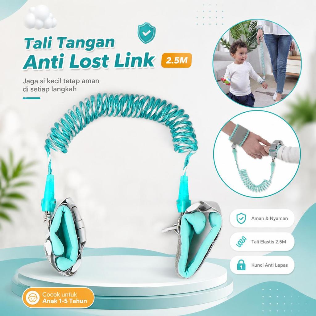 Harness Balita Tali Tangan Anti Lost Wrist Link Kids 2.5M Babyplay