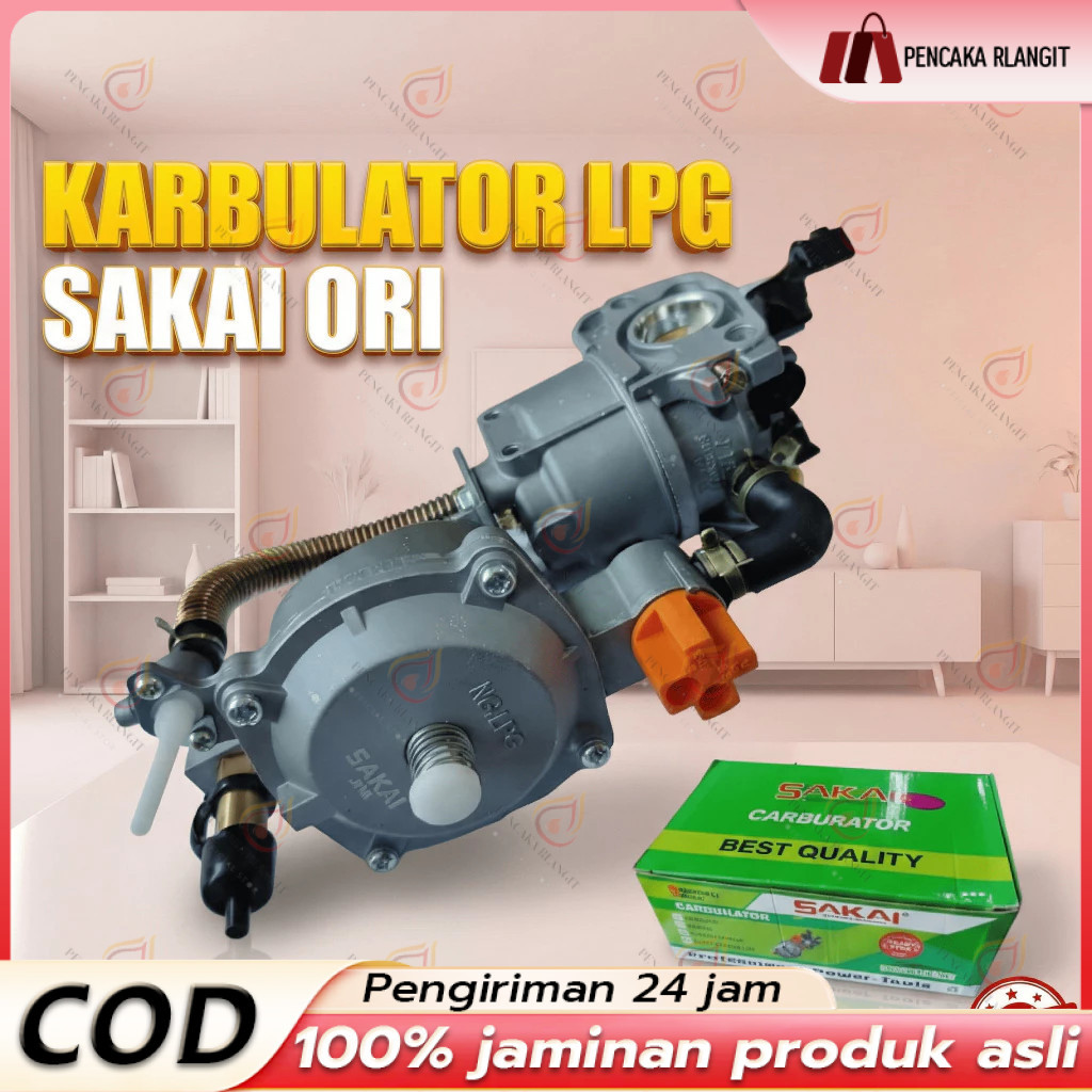 KARBULATOR LPG GX160 200 SAKAI/ KONVERTER KIT GENSET AIR HYBRID BENSIN KE LPG MURAH