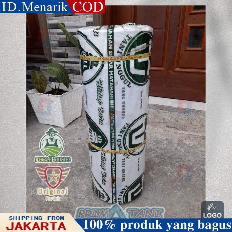 Plastik Mulsa Bell Lebar 120CM Panjang 500M - Plastik Mulsa Hitam Perak Tani Unggul