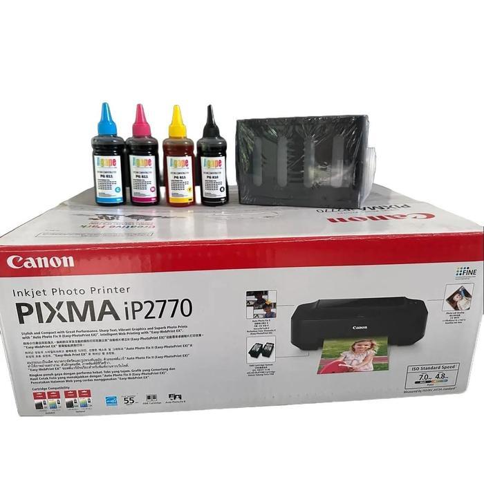 canon ip2770 100% baru berikut dan infusan 400ml tinta dan tabung exlusive BERIKUT CATRIDGES ORIGINA