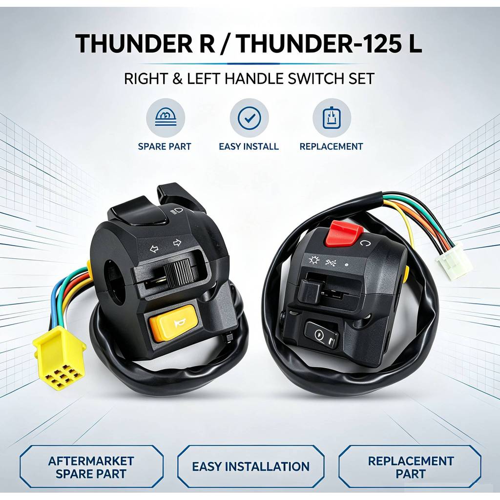 Saklar Stang Motor Set THUNDER R THUNDER125 L Tombol Lampu Klakson Starter Sparepart