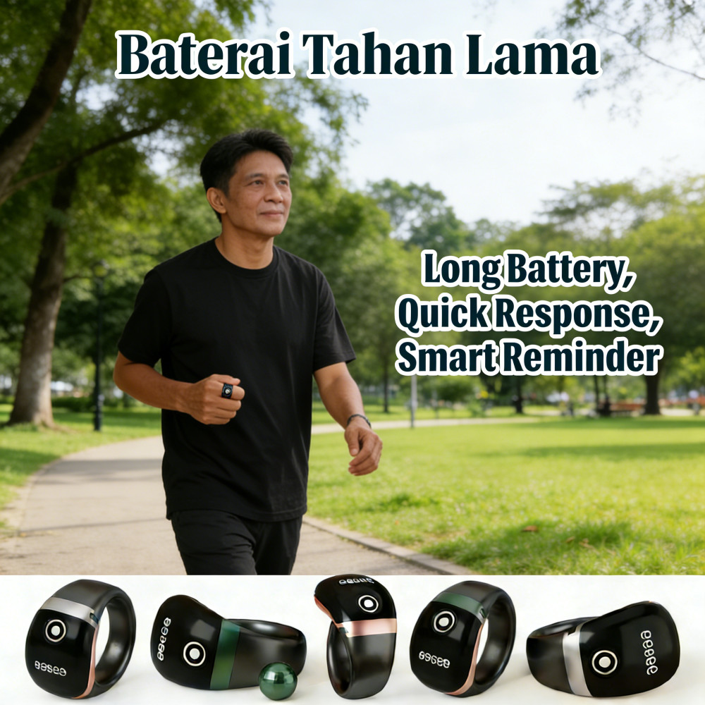 Zikr Ring Muslim Bluetooth Smart LED Ring Tasbih Digital Vibration Reminde Ring Cincin