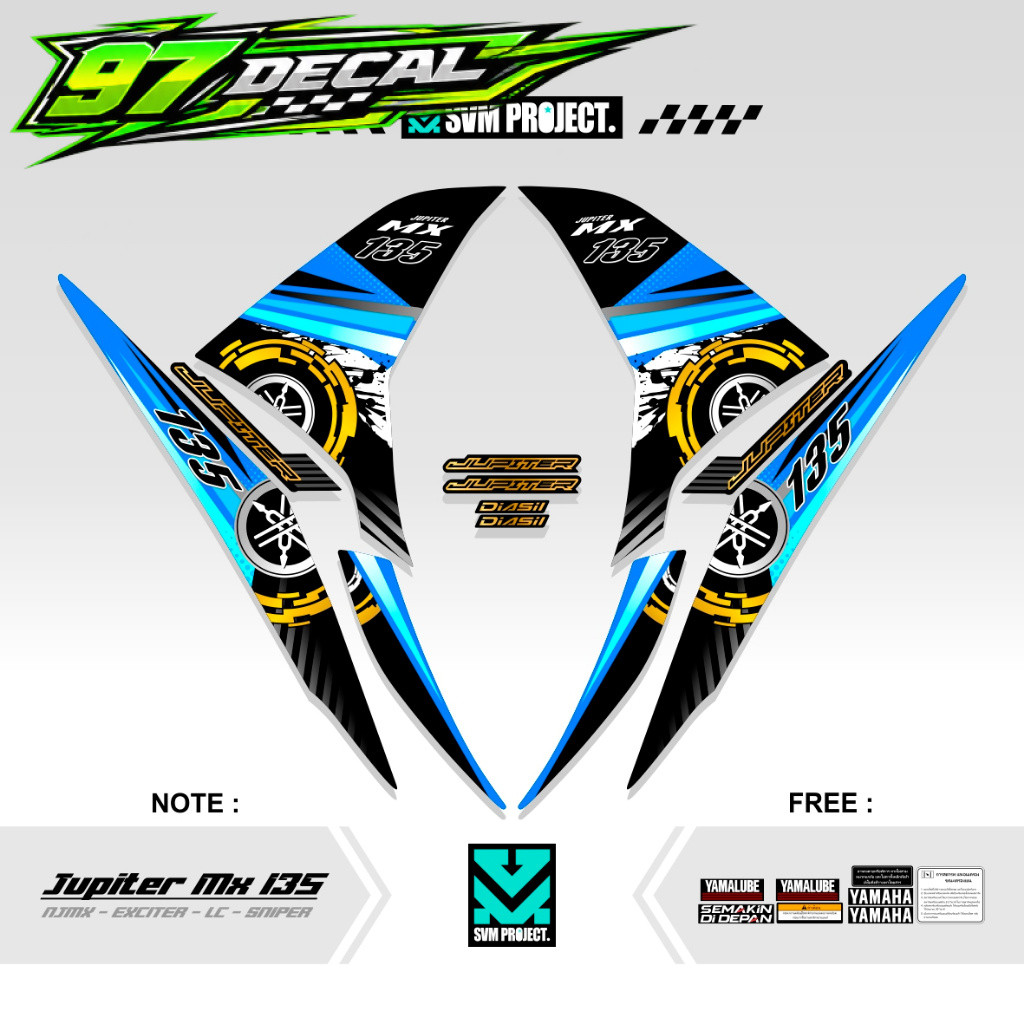 STRIPING JUPITER MX NEW STIKER MX 135 / STICKER NJMX / SETIKER / ECXITER 135 / SNIPER 135