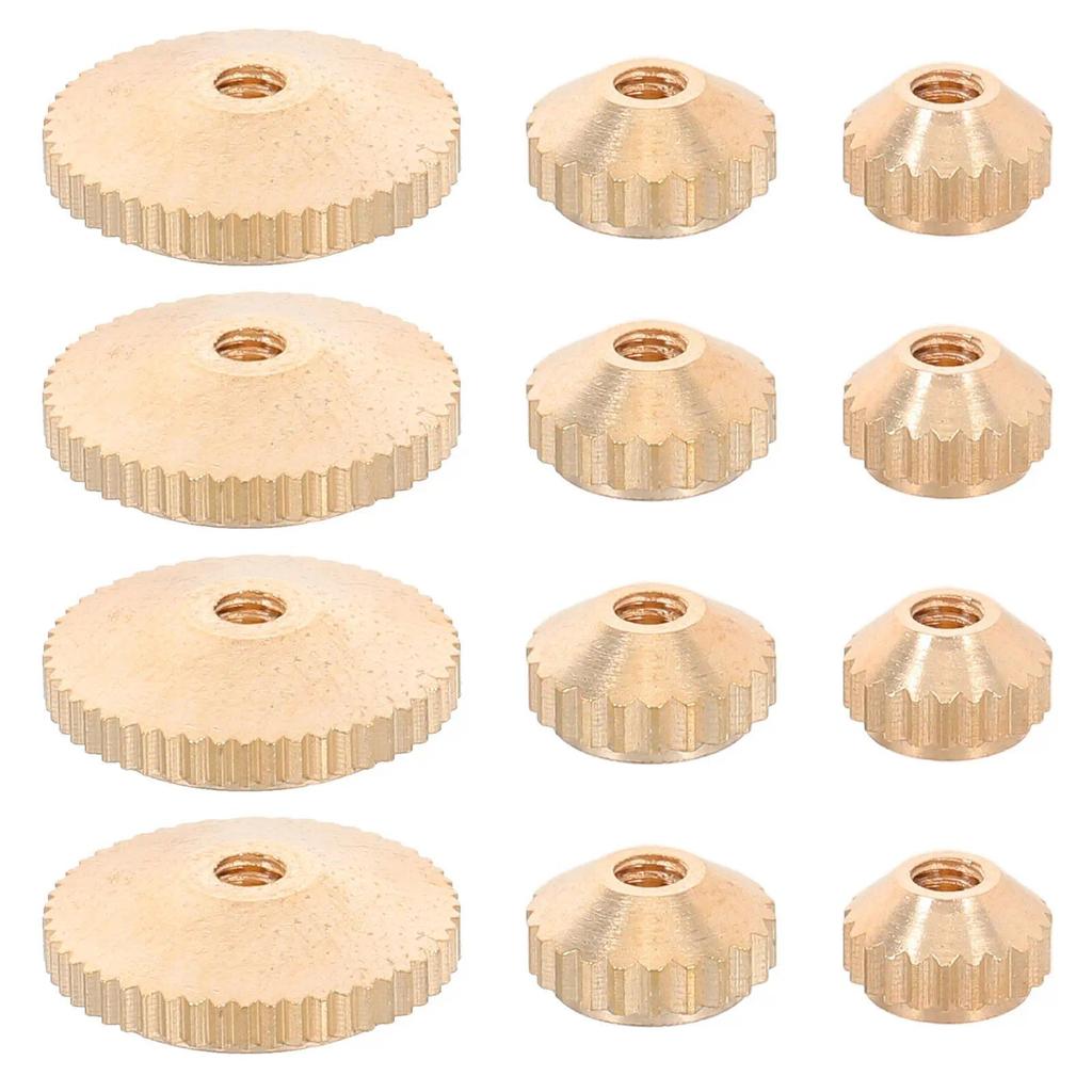 12Pcs Brass Clock Repair Nuts Assortment Fixing Clock Hands for Grandfather Wall Mantel Quartz Movem