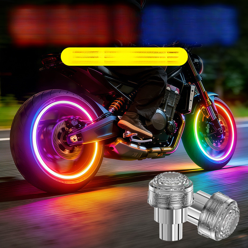 Lampu pentil ban motor listrik model baru lampu pentil ban lampu ban tutup pentil bercahaya lampu de
