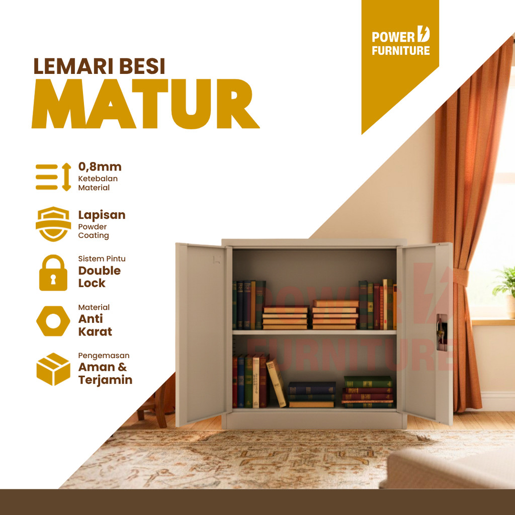 Lemari Besi Pendek - Lemari File Besi Pendek | Lemari Arsip Besi Pendek | Lemari Arsip Kantor MATUR