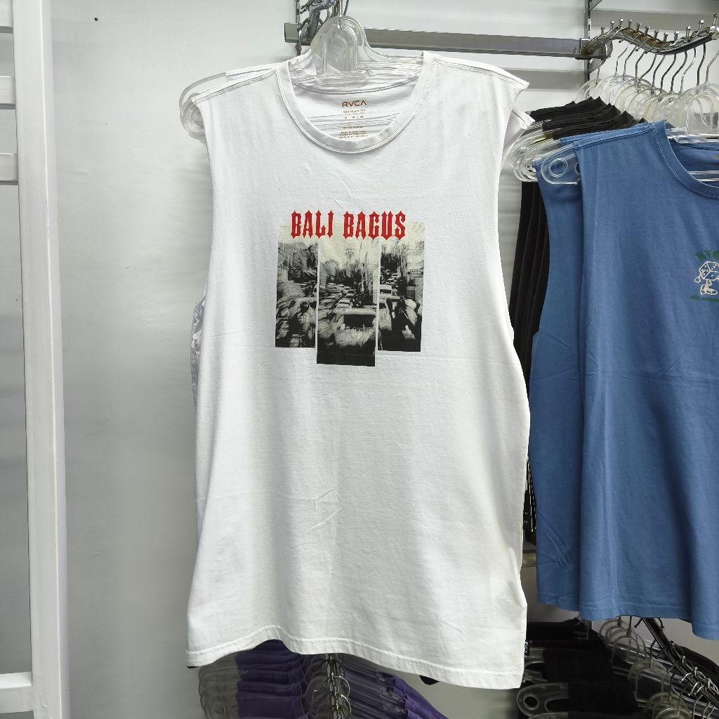 Kaos Singlet RVCA Bagus Muscle White Original